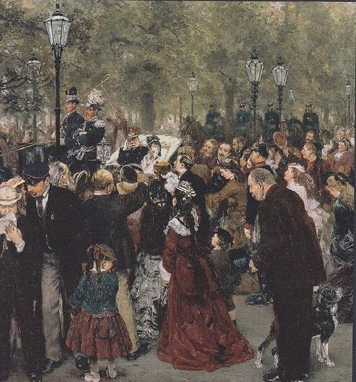 Adolph von Menzel Abreise Konig Wilhelms I France oil painting art